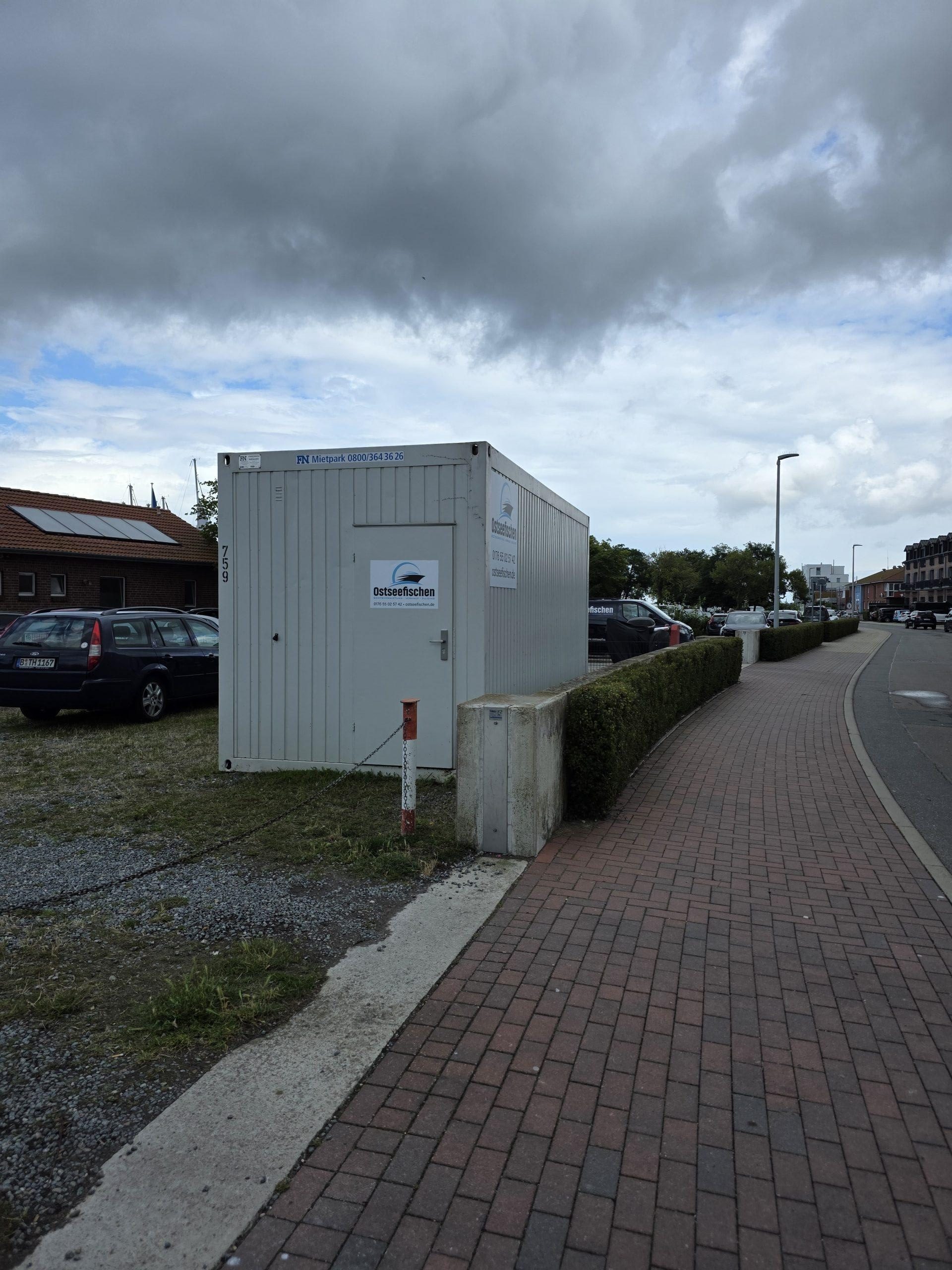 Bürocontainer Ostseefischen von außen